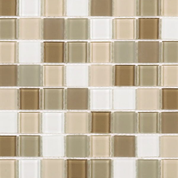 Mosaic Glass Beige White Mix Tile Sample