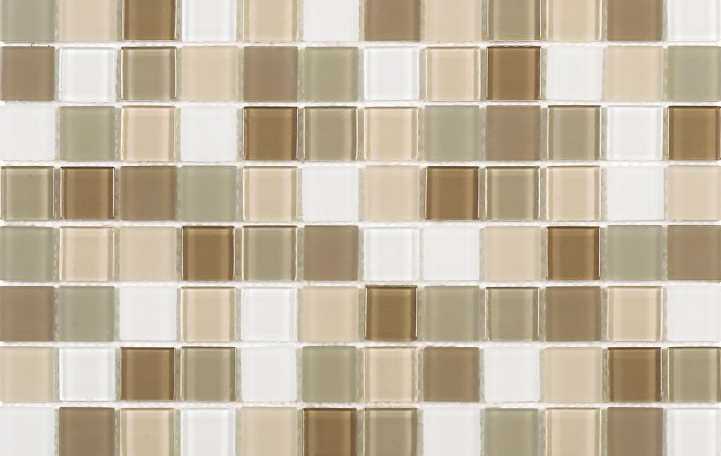 Mosaic Glass Beige White Mix Tile Sample