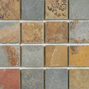 Mosaic Stone Rust Slate 2″X2″ Tile Sample