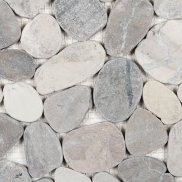 Mosaic Pebble Grey Sliced Tile Sample