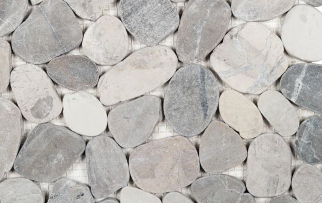 Mosaic Pebble Grey Sliced Tile Sample