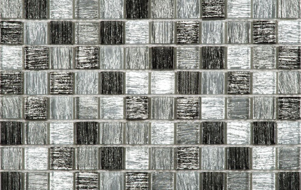 Mosaic Glass Polished Grey Mix 1″X1″ Tile Sample