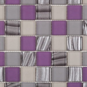 Mosaic Glass Purple Grey 1″X1″ Tile Sample