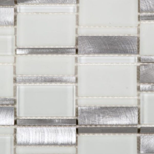 Mosaic Glass White Aluminum Tile Sample