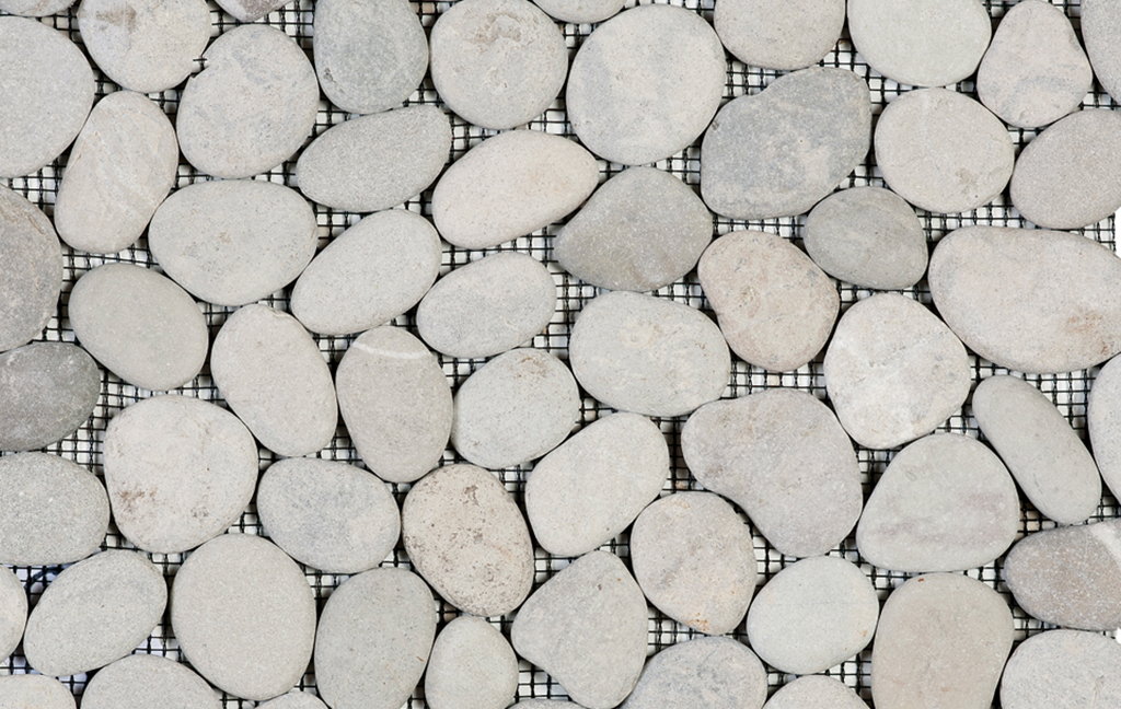 Mosaic Pebble Grey Beige Rectified Tile Sample