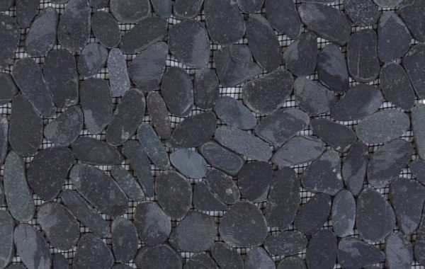 Mosaic Pebble Black Sliced Matte Tile Sample