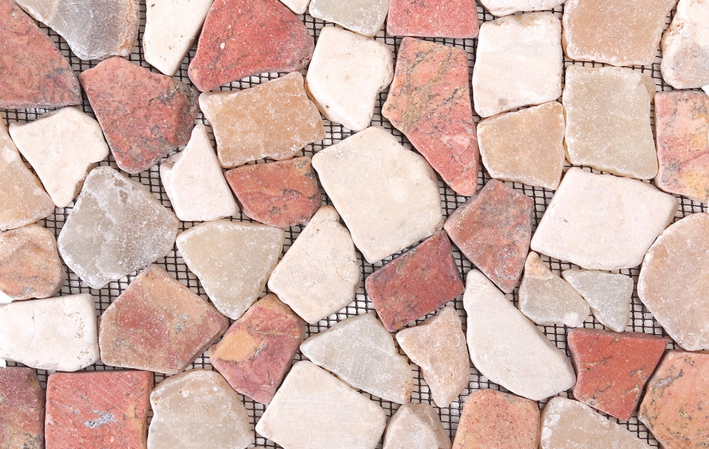 Mosaic Stone Onyx White Red Opus Tile Sample