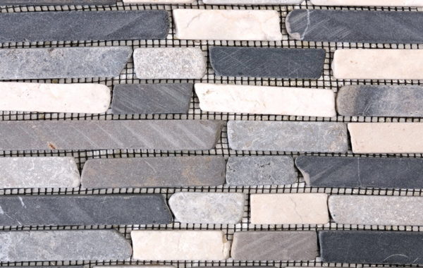 Mosaic Stone White Grey Broken Brick Tile Sample
