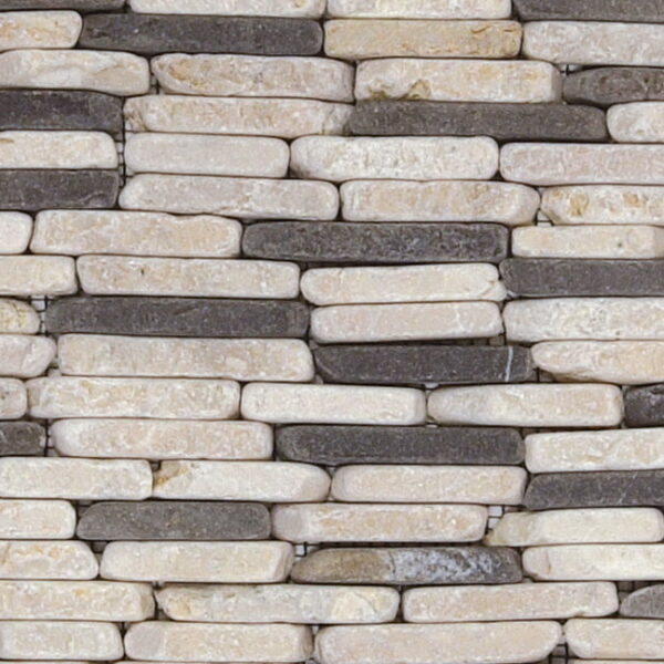 Mosaic Stone White Grey Stacked Brick Tile Sample