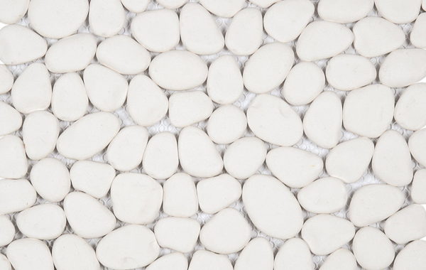 Mosaic Pebble White Reconstituted Pebble Tile Sample