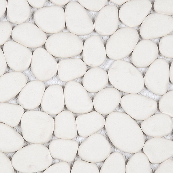 Mosaic Pebble White Reconstituted Pebble Tile Sample
