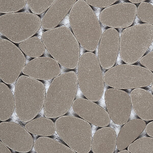 Mosaic Pebble Light Grey Reconstituted Sliced Tile Sample