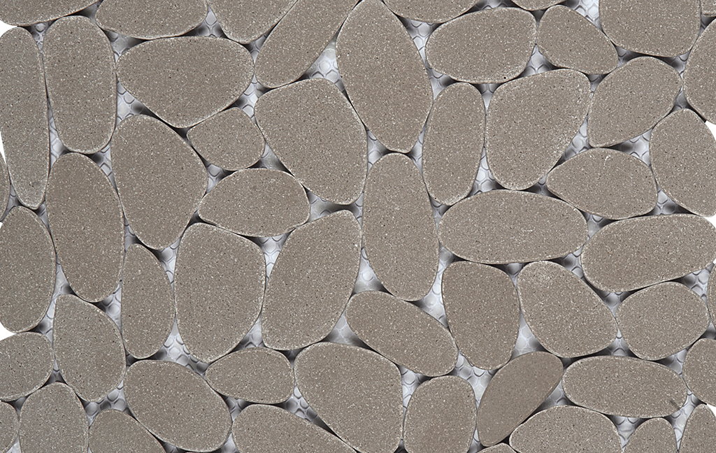 Mosaic Pebble Light Grey Reconstituted Sliced Tile Sample