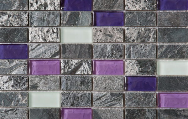 Mosaic Stone Grey White Purple Quartzite Tile Sample