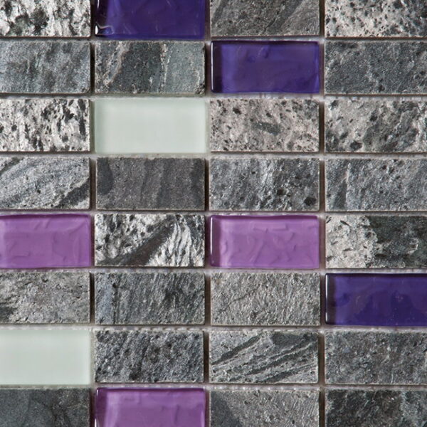 Mosaic Stone Grey White Purple Quartzite Tile Sample