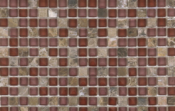 Mosaic Glass Brown Marble Tile Sample