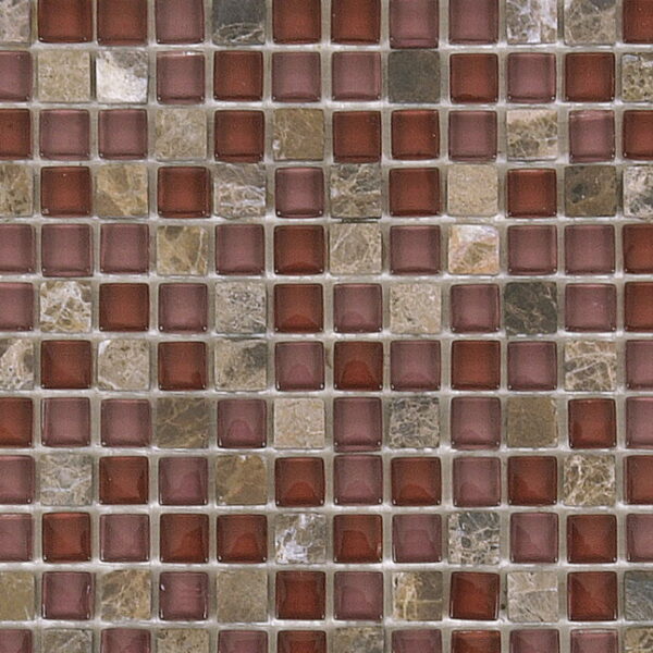 Mosaic Glass Brown Marble Tile Sample