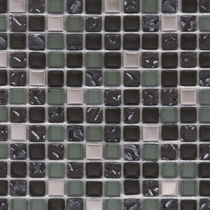 Mosaic Glass Steel Dark Grey Tile Sample