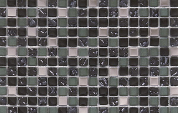 Mosaic Glass Steel Dark Grey Tile Sample